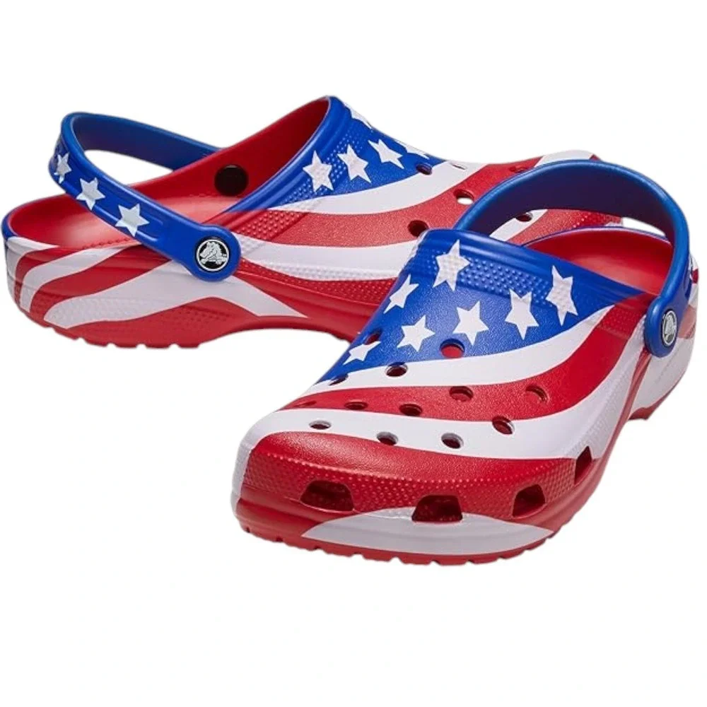 Crocs Unisex Classic USA American Flag Clog Adult Men's Size 9 / Women's 11